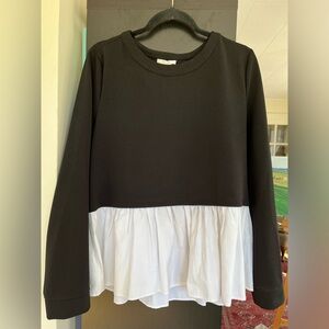 Black and White Peplum Top